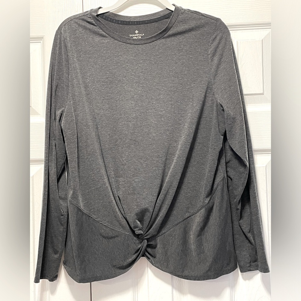Shambhala twist scrunched detail front long sleeve top shirt XXL